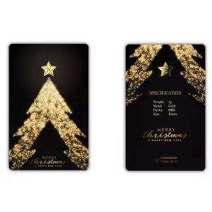 Christmas Star Shaped 1g Gold Bar in Card