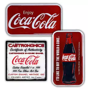 Coca-Cola Enameled 1 oz Silver Bar