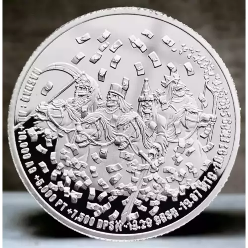 Four Horsemen of the Financial Apocalypse HR Proof-Like 1 oz Silver Round