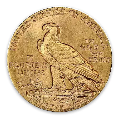 Indian $5 (1908 - 1929) - AU (2)