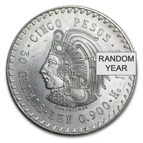 Mexico Silver 5 Pesos Cuauhtemoc (Random Year)
