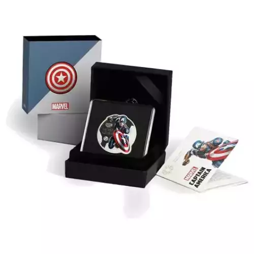 MMTC Pamp Marvel Captain America 1 oz Silver Medal