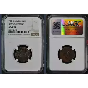 NGC Certified Genuine Dutch New York Penny
