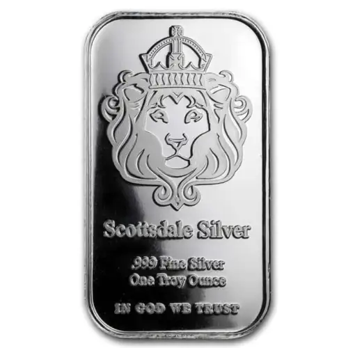 Random 1oz Scottsdale Mint .999 Silver Bar (Lion Design)