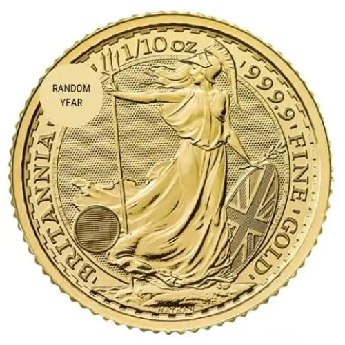 (Random Year) 1/10oz Royal Mint Britannia .9999 Gold Coin