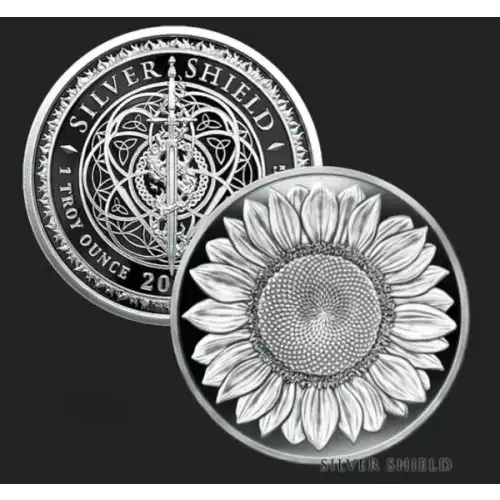 SilverShield Sunflower Micromintage 1 oz Silver Proof 