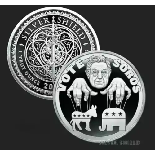 SilverShield Vote Soros MiniMintage 1 oz Silver Proof Coin