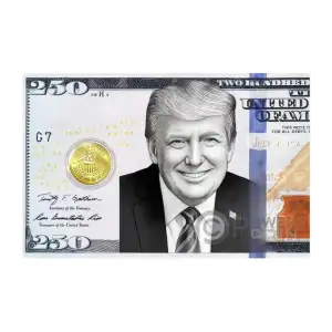 2026 1/1000th oz Liberia TRUMP 250th Anniversary .9999 Gold Coin in Card