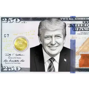 2026 1/1000th oz Liberia TRUMP 250th Anniversary .9999 Gold Coin in Card