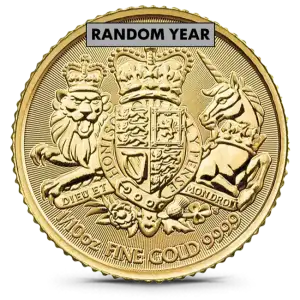 Any Year 1/10oz Great Britain Royal Mint Royal Arms .9999 Gold Coin (2)