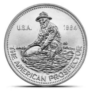 1984 1 oz Engelhard Prospector - Big E Reverse .999 Silver Round