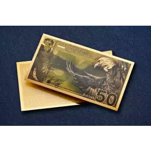 50mg Aurum North American Animals Series: Bald Eagle 24kt Gold Note