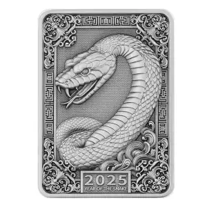 2025 1oz Fiji Snake High Relief .999 Silver Coin Bar (5)
