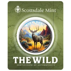 1 oz Scottsdale Mint THE WILD Mule Deer .999 Silver Colorized Round in Certi-Lock Assay (3)