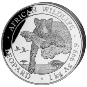 2020 1oz Somalia African Wildlife Series .9999 Silver Leopard BU Coin