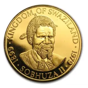 1979 1 oz Swaziland 2 Emalangeni Double Gold Crown .999 Gold Proof Coin (Johnson Matthey)