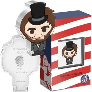 2022 1oz Niue Abraham Lincoln Chibi .999 Silver Coin in OGP