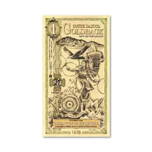 1 South Dakota Gold Back Note 1/1000th oz .999 Gold