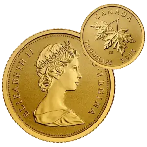 2015 1/4 oz Canada Maple Leaves 1965 Queen Effigy .9999 Gold RP Coin w/ OGP