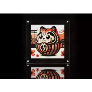 2025 1oz Cameroon Lucky Daruma Fortune Cat .999 Silver Coin