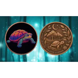 5oz Mystic Turtle Colorized .999 Copper Round in Capsule