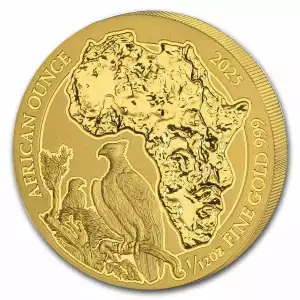 2025 1/12oz Rwanda African Martial Eagle .999 Gold Coin (2)