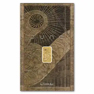 1g Australian Perth Mint DUNE .9999 Gold bar in Assay