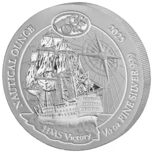 2025 1/12 oz Rwanda Nautical Ounce Series - HMS Victory .999 Silver BU Coin