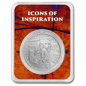 2024 Niue 1 oz Silver Icons of Inspiration: Johannes Gutenberg .999 Silver in Assay (2)