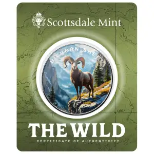 1 oz Scottsdale Mint THE WILD Big Horn Sheep .999 Silver Colorized Round in Certi-Lock Assay  (3)
