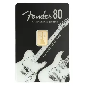 1 gram Pamp Suisse Fender 80th Anniversary .9999 Gold Proof-like Bar in Assay