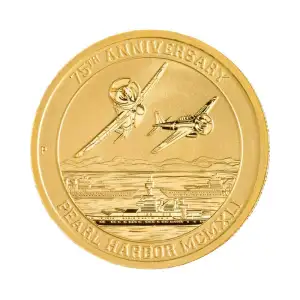 2016 1/10oz Tuvalu Pearl Harbor 75th Anniversary Commemorative .9999 Gold Coin