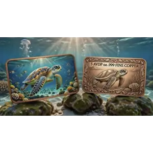 5 oz Sea Turtle Colorized .999 Copper Bar in Capsule