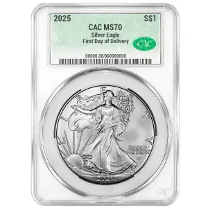 2025 1oz American Silver Eagle CACG MS70 First Day of Delivery  (2)