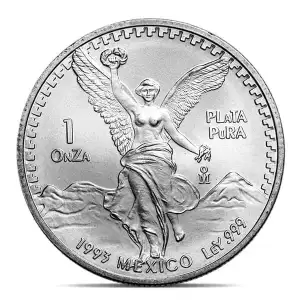 1993 1oz Mexico .999 Silver Libertad