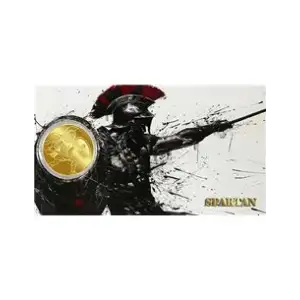 2026 1/1000th oz Liberia Spartan .9999 Gold Coin in Card