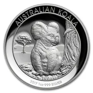 2017 1oz Australia Perth Mint KOALA HR Proof .999 Silver Coin