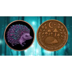 5oz Mystic Night Hedgehog Colorized .999 Copper Round in Capsule (3)