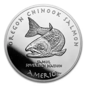 2021 1 oz Silver State Dollars Oregon Salmon .999 Silver