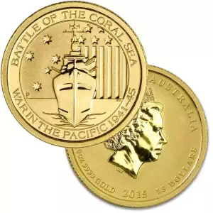 Any Year 1/10oz .9999 Gold - Battle of Coral Sea Coin (4)