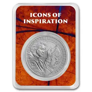 2024 Niue 1oz Icons of Inspiration: Beethoven BU .999 Silver in Assay