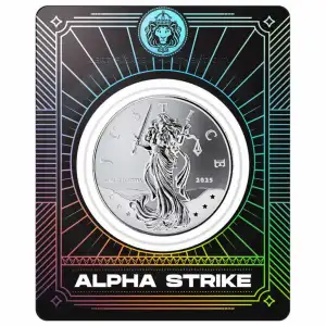 2025 1oz Niue Lady Justice Alpha Strike .999 Silver Coin in Card