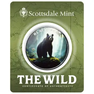 1 oz Scottsdale Mint THE WILD Black Bear .999 Silver Colorized Round in Certi-Lock Assay  (4)