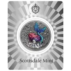 2026 1 oz Samoa Mermaid Under the Sea Antiqued & Colorized .999 Silver Coin