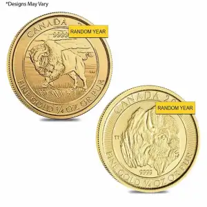 (Any Year) 1/4oz Canada RCM Bison .9999 Gold Coin