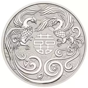 2025 1oz Australia Perth Mint Chinese Myths and Legends - Double Phoenix .9999 Silver BU Coin