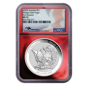 2025 1oz Australia Perth Mint Wedge Tailed Eagle NGC MS70 First Releases Red Core Mercanti signature (2)
