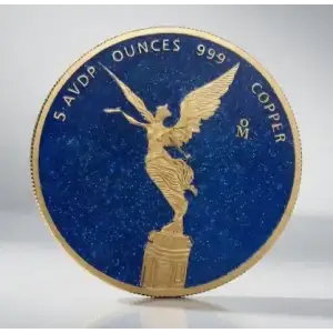 5 oz Glistening Libertad Tribute Colorized .999 Copper Round in Capsule