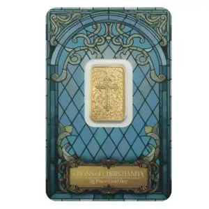 5 gram PAMP Suisse Christian Cross .9999 Gold Proof-like Bar in Assay