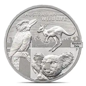 (Random Year) 2 oz Perth Mint Australian Wildlife .999 Silver Coin (3)